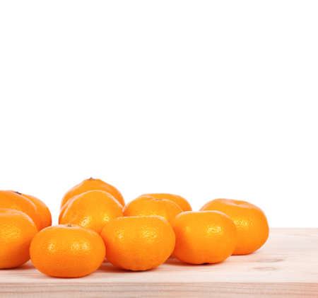 Ripe mandarins isolated on a white backgroundの写真素材