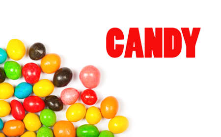 color candy isolated on the white background