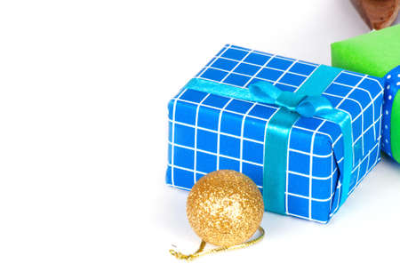 Gift boxes isolated on white backgroundの写真素材