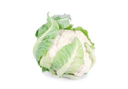 Cauliflower isolated on white backgroundの写真素材