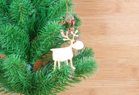 Decorated Christmas tree on white backgroundの写真素材