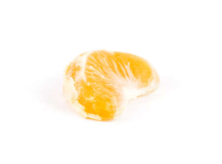 Mandarin slice (heap) isolated on white backgroundの写真素材