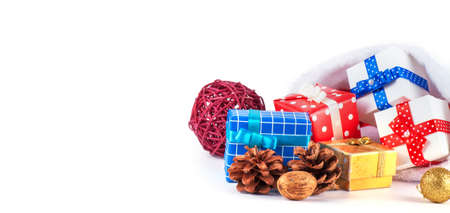 Decorate on Christmas isolated on white backgroundの写真素材