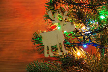 Decorated Christmas tree on white backgroundの写真素材