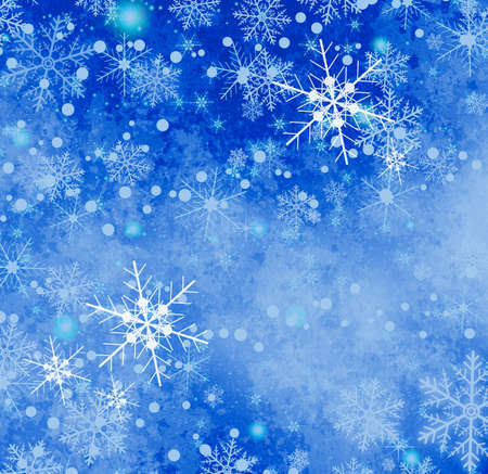 Christmas and New Year background with snowflakesの写真素材