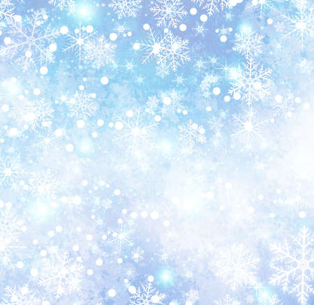 Christmas and New Year background with snowflakesの写真素材