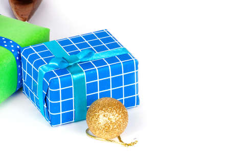 Gift boxes isolated on white backgroundの写真素材