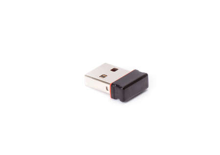 small radio receiver on white backgroundの写真素材