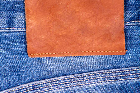 Blue jeans pocket closeup