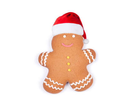 Gingerbread man isolated on white background