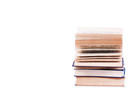 stack of Old books isolated on whiteの写真素材