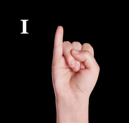 Finger Spelling the Alphabet in American Sign Language (ASL). The Letter Oの写真素材