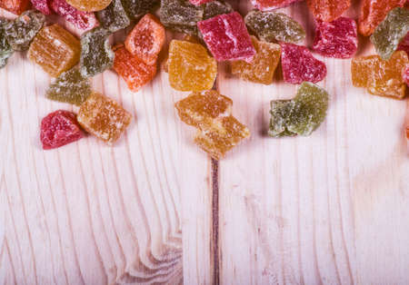 Sweet candied fruit isolated on a white backgroundの写真素材
