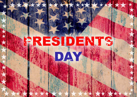 Happy president day greeting card american flag grunge backgroundの写真素材