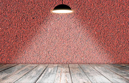 concrete room with ceiling lampsの写真素材