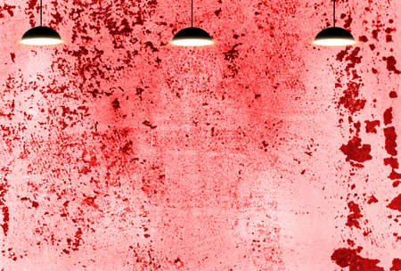 Wall with ceiling lamps. Backgroundの写真素材