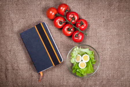 fresh vegetables on wooden backgroundの写真素材