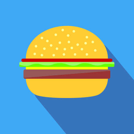 Hamburger icon with long shadow. flat vector illustrationのイラスト素材