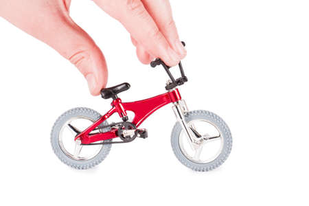 New red bicycle isolated on white background