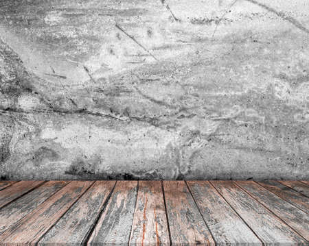room interior vintage with wood floor background. Interior Design With Old Grunge Wallの写真素材