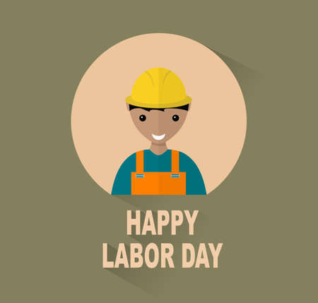 The text of the Labor Day and the builder. Stylish text Labor Day on abstract background.のイラスト素材