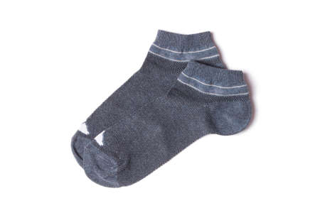 pair of men's socks on a white backgroundの写真素材