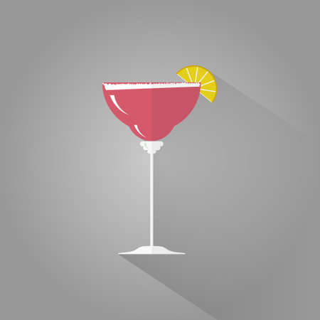 Margarita flat design icon. National Margarita day icon.のイラスト素材