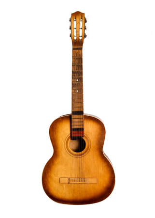 Old guitar on a white background. Classical Guitarの写真素材