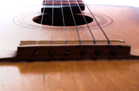 Old guitar on a white background. Classical Guitarの写真素材