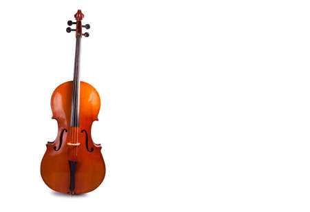 Cello on a white background. Stringed instrumentの写真素材