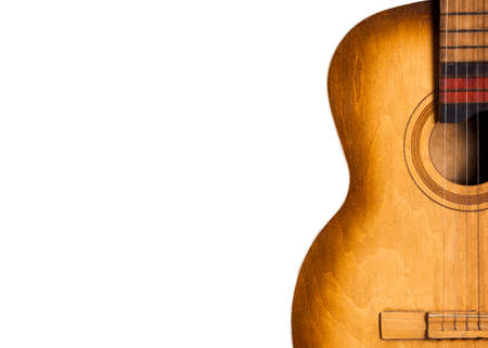 Old guitar on a white background. Classical Guitarの写真素材