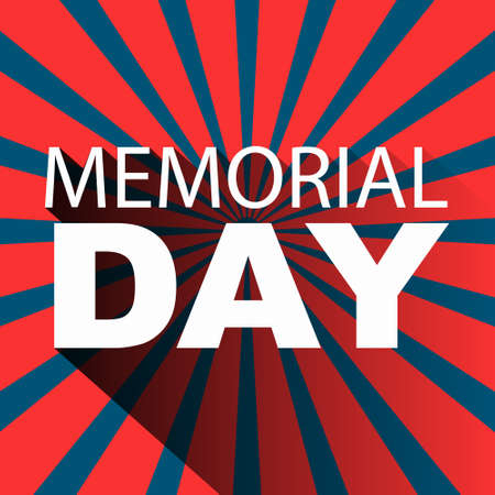 Colored background with text and a star for memorial day. Vector illustrationのイラスト素材
