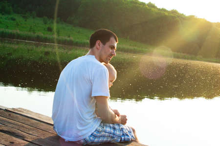 Father spends time with his son.の写真素材