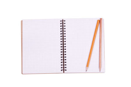 Notepad on white background. Stationeryの写真素材