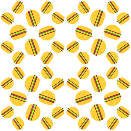 Vector seamless background. Background with hamburgerのイラスト素材