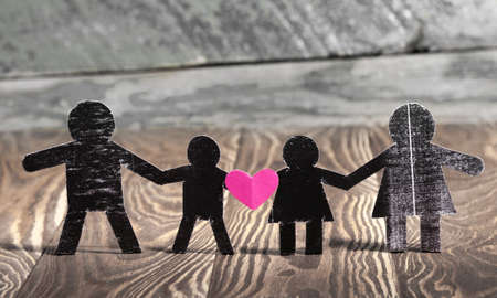 Family of human paper.の写真素材
