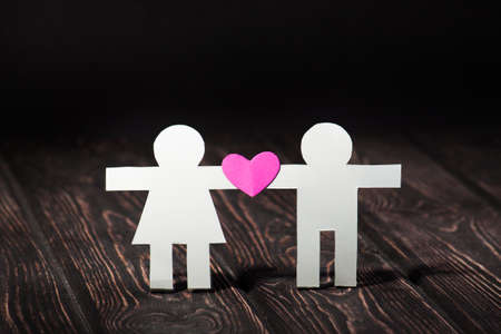 Two human paper. The concept of friendshipの写真素材