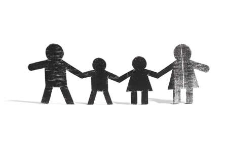 Family of human paper. The concept of familyの写真素材
