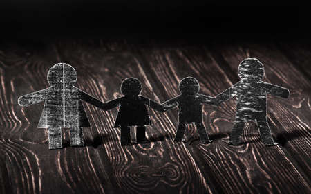 Family of human paper. The concept of familyの写真素材