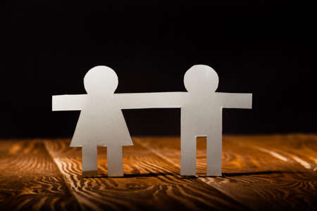 Two human paper. The concept of friendshipの写真素材