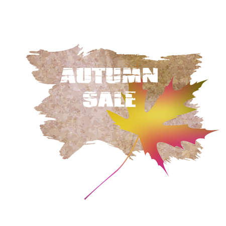 Text autumn sale on leaf background. Element for designのイラスト素材