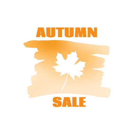 Text autumn sale on leaf background. Element for designのイラスト素材