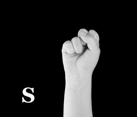 The Letter S. Finger Spelling the Alphabet in American Sign Language (ASL).の写真素材