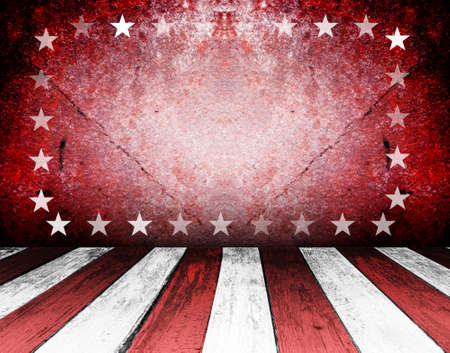 Empty room with wood floor. American backgroundの写真素材