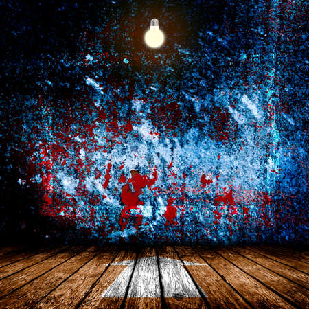 Empty room with wooden floors and a lamp. 3D illustrationの写真素材