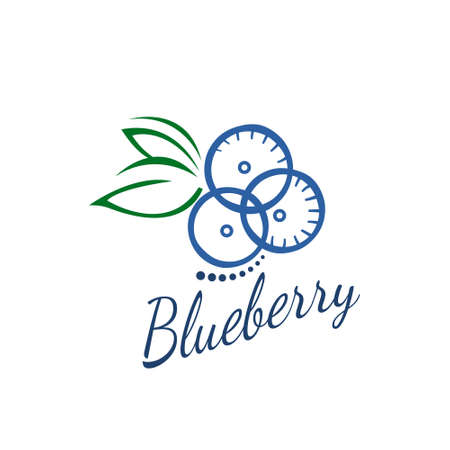 Vector logo blueberry isolated on white backgroundのイラスト素材