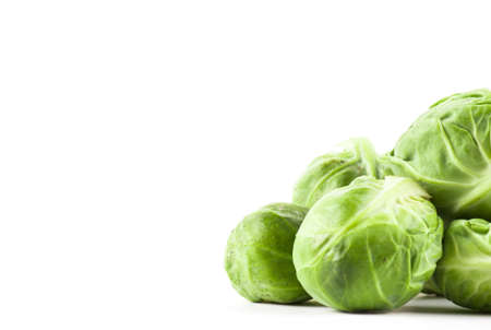 Fresh ripe brussels sprouts isolated on white backgroundの写真素材