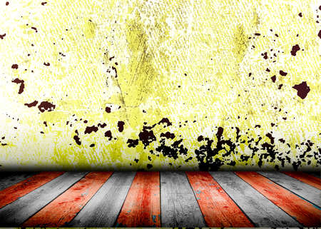 Empty room with wood floor. American backgroundの写真素材