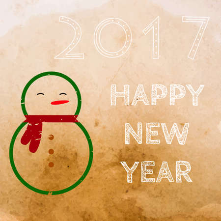 Vector vintage greeting card. Template banner Christmas. New year  background