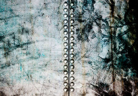 Metal texture background with screw. Old grunge texture